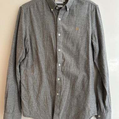 Farah Grey Button-Down Shirt, Size S