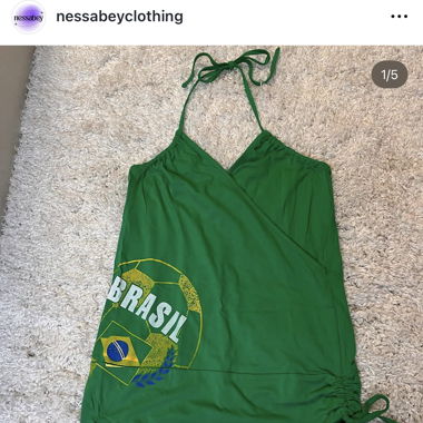 Top verde Brasil con halterneck, tg. M
