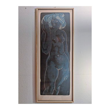 Gerahmter Kunstdruck Aktfigur von H. Erni