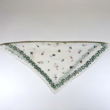 Vintage Halstuch, Weiss mit Blumenmuster, 50er J.