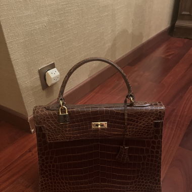 Borsa baby coccodrillo marrone 