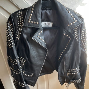 Nieten Strass Lederjacke - Echtes Lammleder