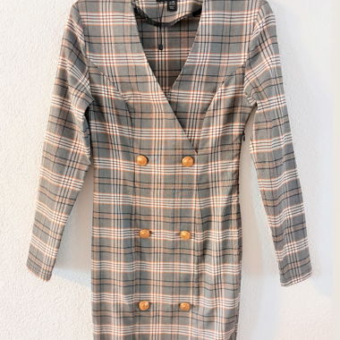 Robe blazer à carreaux
