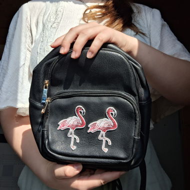 Small flamingo backpack