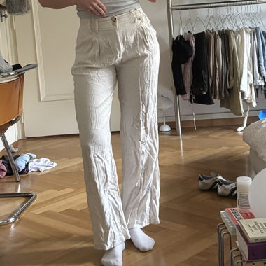 Stradivarius Wide-Leg Linen Trousers EU 36