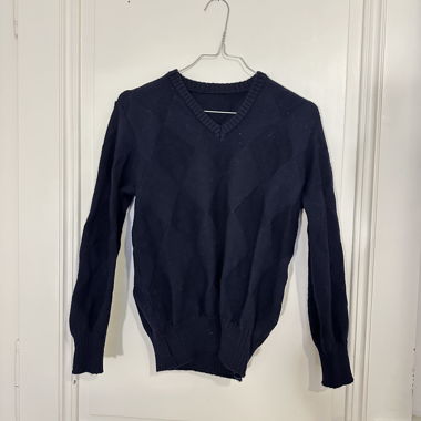 Pullover dunkelblau im Vintage-Crop-Look