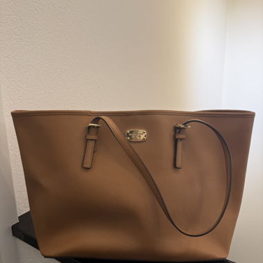 Michael Kors tan leather tote bag