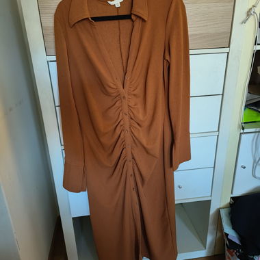 Robe longue à manches longues rouille