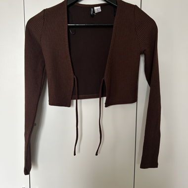 Brown Ribbed Bolero