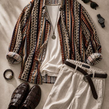 Chemise à motifs, sans marque