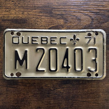 1971 Motorrad Autoschild (klein) Quebec M20403 