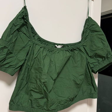 Top H&M verde spalle scoperte taglia L