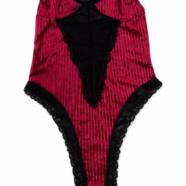 Body in velluto bordeaux e nero