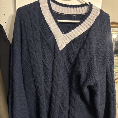 Pull bleu et blanc