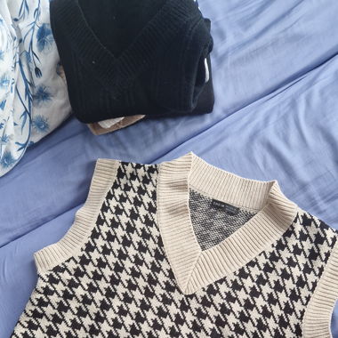 Oversized Strickweste mit Muster