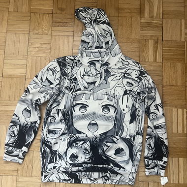 Felpa anime bianco e nero Hent*ai