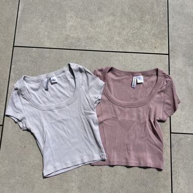 H&M BASIC Débardeurs côtelés XS