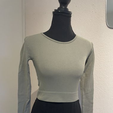 pull crop top kaki, brun