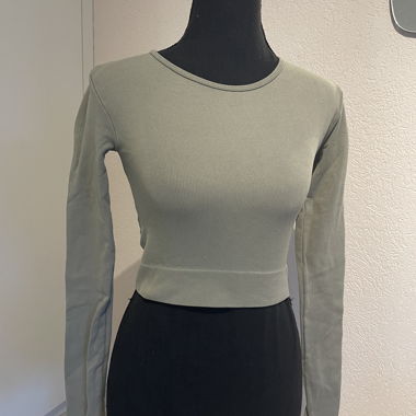 pull crop top kaki, brun