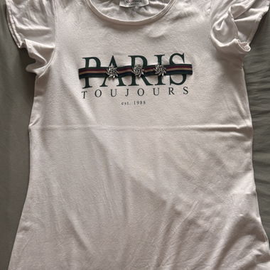 T-shirt Morgan rose claire motif Paris, taille S