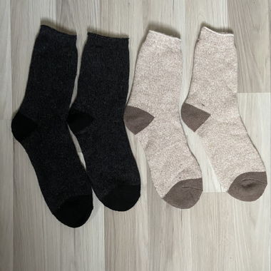 2 paires de chaussettes en laine d'alpaga
