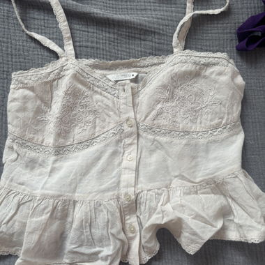 Lace embroidered babydoll top