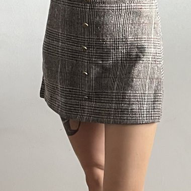 Shorts à taille haute à carreaux Jupe
