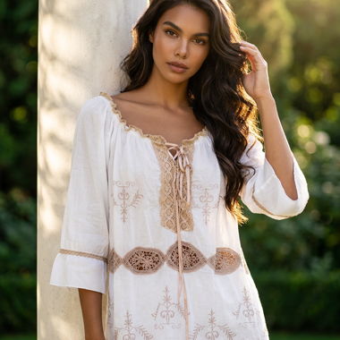 Blouse bohème blanche