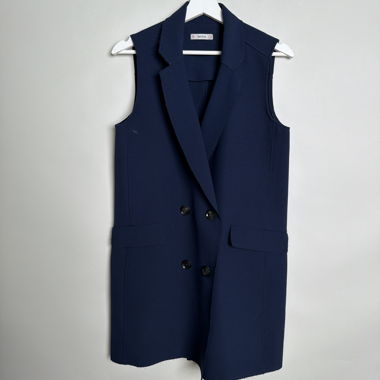 Gilet long marine Bershka