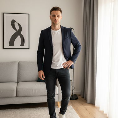 Dunkelblauer Herren-Blazer