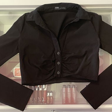 Camicia corta nera Pull&Bear