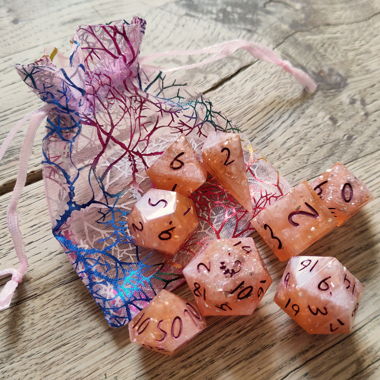 Lot de dés JDR artisanaux neufs 