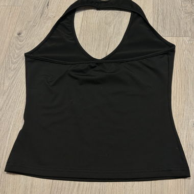 Black Plunging Neckline Top