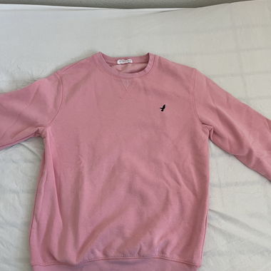 Felpa rosa con logo ricamato