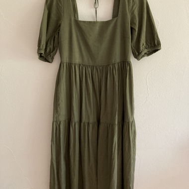 Maxi-Kleid, olivegrün, Uniqlo
