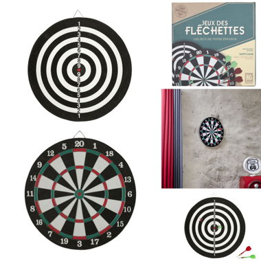 Jeu de fléchettes double face avec 4 fléchettes