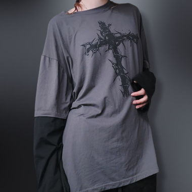 Oversized grey cross shirt 
