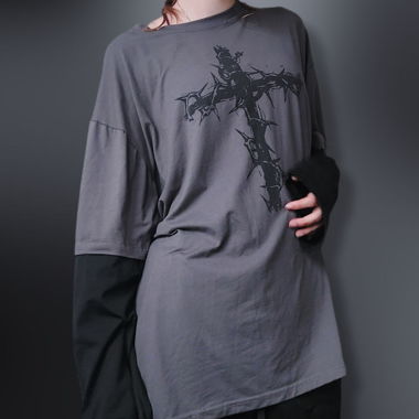 Oversized grey cross shirt 