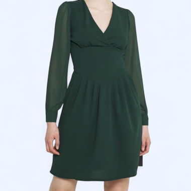 WalG vestito verde con maniche lunghe e corsetto