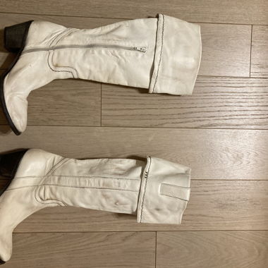 Beige soft leather boots size 40
