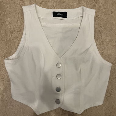 white cropped vest