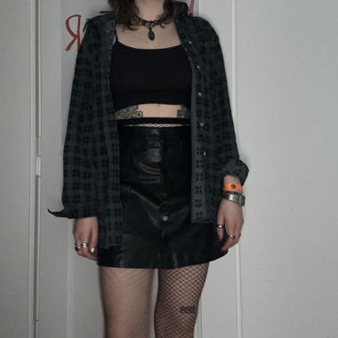 black (fake) leather skirt 