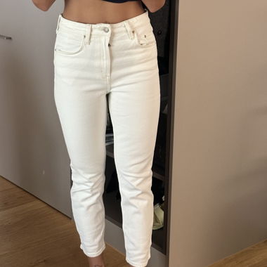 Jeans taille haute H&M blancs
