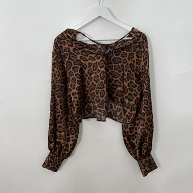 Blouse courte imprimé léopard