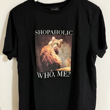 T-shirt Shopaholic nero