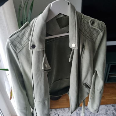 Giacca biker verde menta chiaro