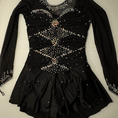 Figure skating dress black with glitter stones
