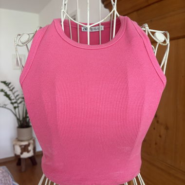 Zara Pink Ribbed Top