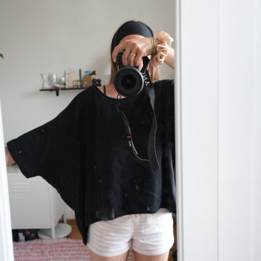 Schwarzes Oversize Top
