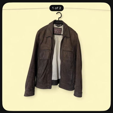Veste en cuir marron